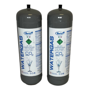 2x FOOD-GRADE CO2 CYLINDERS 1,300 g DISPOSABLE FOR CARBONATOR M11x1 CONNECTION