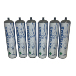 N. 6  BOMBOLE CO2 ALIMENTARE 600 gr. MONOUSO PER GASATORE ATTACCO M11x1